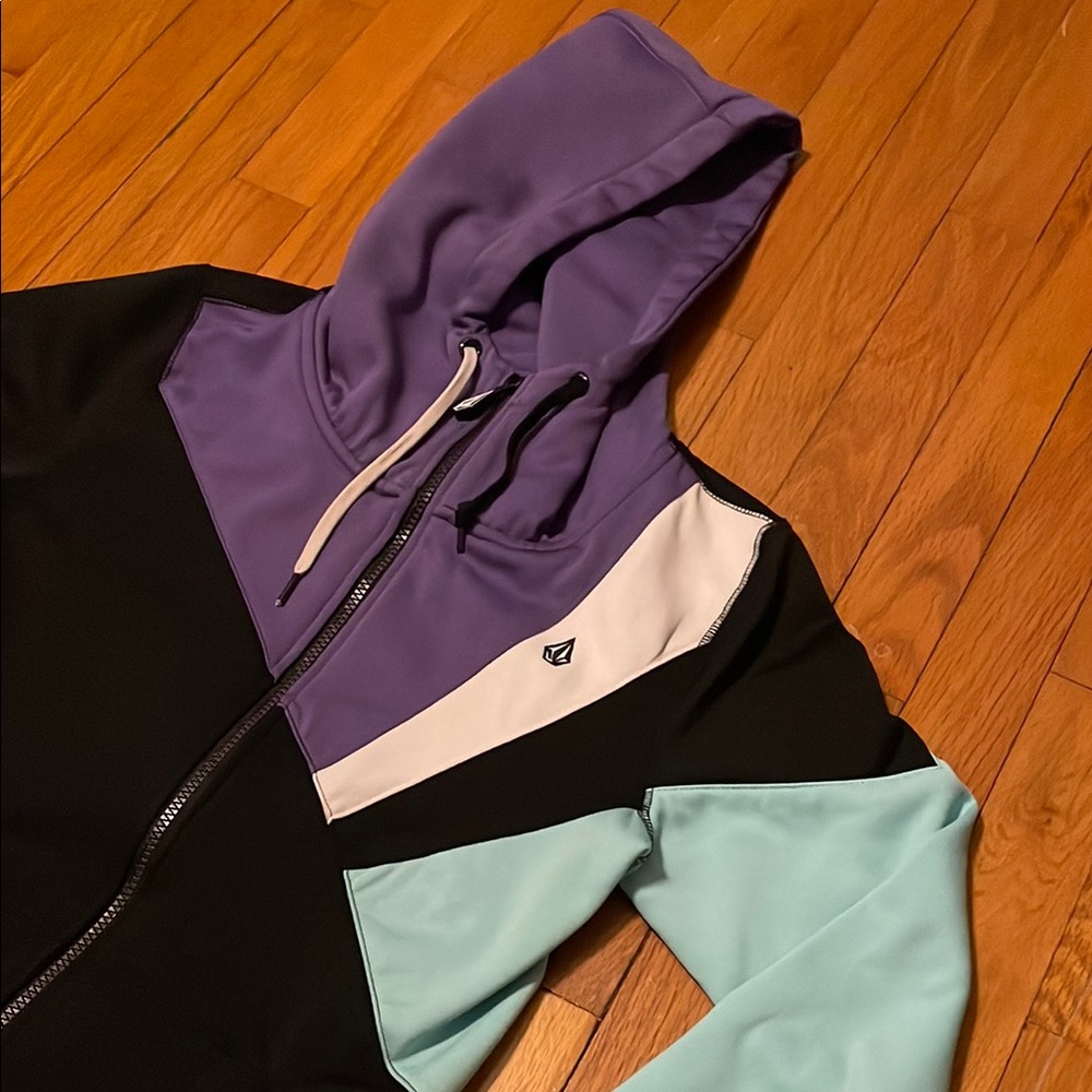Volcom Women’s Colorblock Zip Hoodie- Medium - Picture 2 of 16